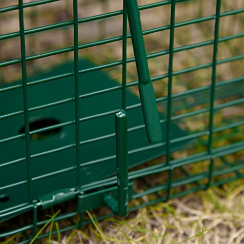 Outsunny Trampa para Animales Vivos con Puerta Jaula de Captura Metálica con Asa para Conejos Visones Pequeños 60x18x20 cm Verde Oscuro