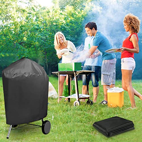 Funda para Barbacoa Impermeable, VDISRR 420D Oxford Resistente al Desgarro Funda Protectora para BBQ Ø77x90cm, Cubierta de Exterior Anti-Viento/Anti-Polvo/Anti-Humedad/Anti UV