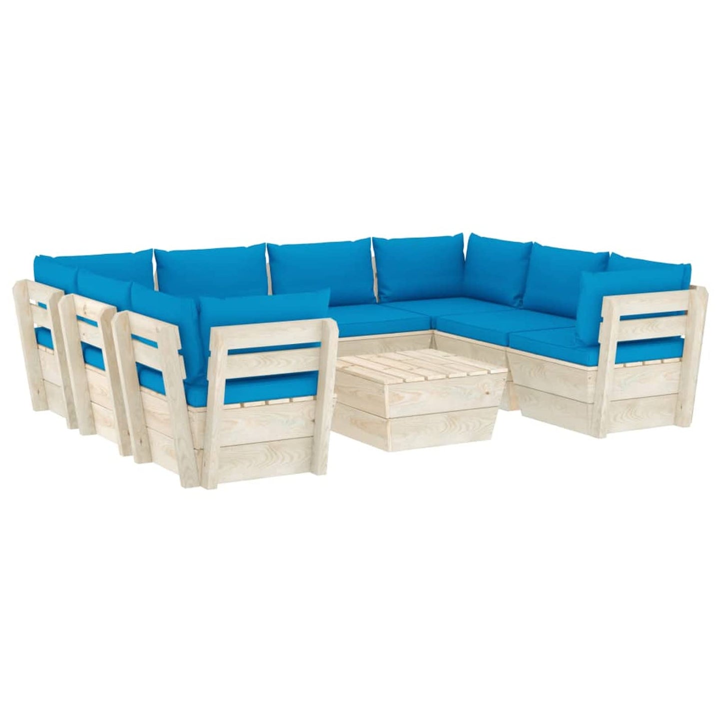 Chenshu Muebles de jardín de palets 9 Piezas, Muebles Jardin Exterior, Set De Jardin Exterior, Conjunto Mueble Jardin, Sofá Exterior Terraza,y Cojines Madera de Abeto
