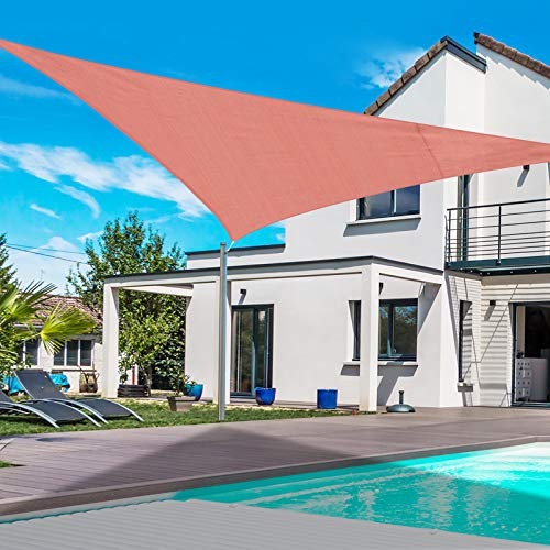 Toldo Vela 3x3x3m Triangulo Color Rojo Sombrilla Parasol Terraza Jardin Camping