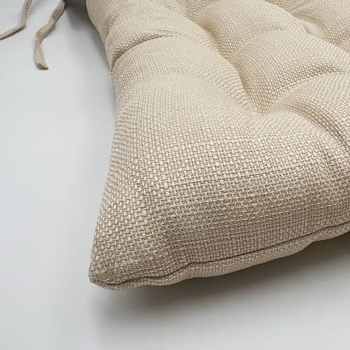 Meishida Pack de 6 Cojines para Sillas de Exterior e Interior Reversibles 40 x 40 x 7 cm, con Correas de Sujeción (Beige)