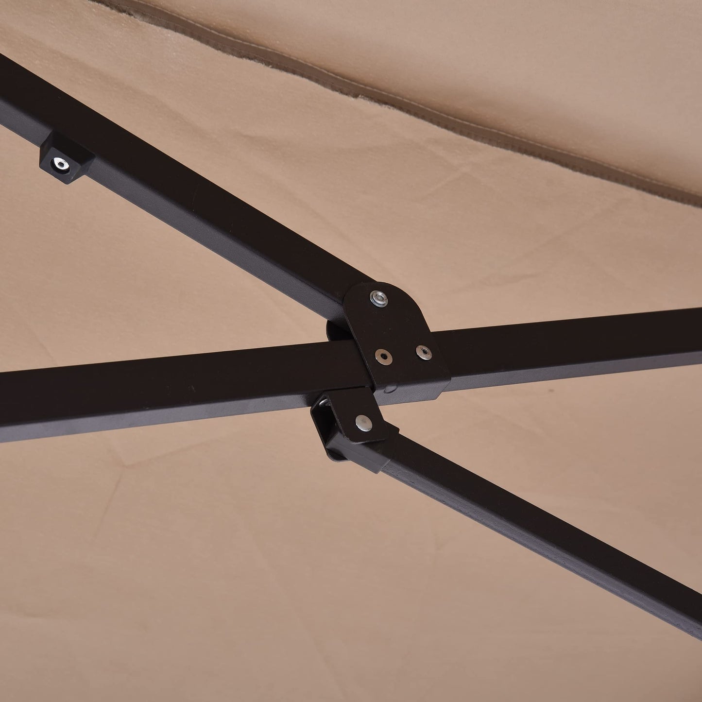 Outsunny Sombrilla de Terraza Exterior Parasol Grande 4,6x2,7m Sombrilla de Jardín con Manivela Manual Resistente al Agua y Protección Solar para Terraza Playa Piscina Café