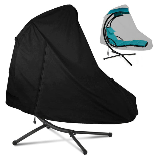 KEKAFU Funda Tumbona Colgante con Cremallera, Funda Exterior Impermeable Tumbonas Colgantes Resistente al Viento, Anti UV 210D Paño de Oxford - Negro (200 * 120cm(79 * 47in))