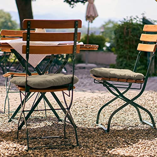 Meishida Pack de 6 Cojines para Sillas de Exterior e Interior Reversibles 40 x 40 x 7 cm, con Correas de Sujeción (Beige)