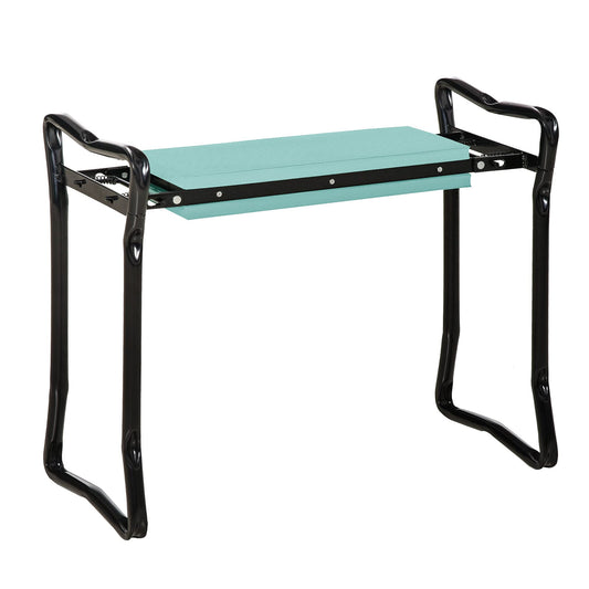 Outsunny Taburete Reclinatorio de Jardín Portátil y Plegable Banco de Rodillas Asiento de Jardín Kneeler Carga 150kg con Almohadilla de Espuma EVA para Proteger Las Rodillas y la Ropa de Manchas