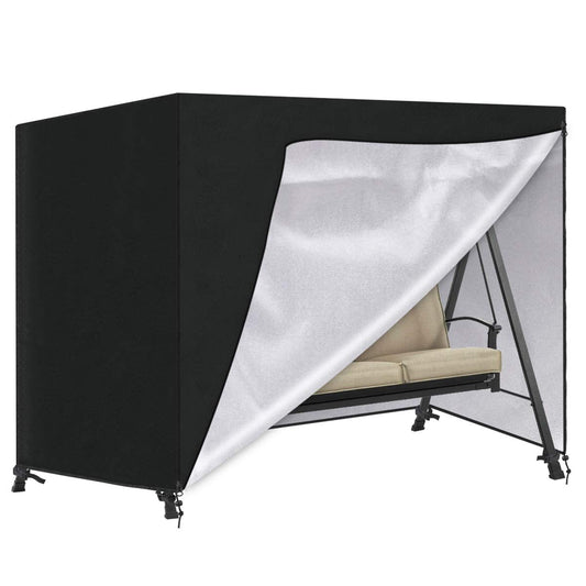 SanGlory 3-4 Plazas Funda para Columpio de Jardin, Cubierta de Columpio Exterior, Funda Columpio Jardin Impermeable, Funda Protectora para Balancin con 2 Cremalleras, 250x150x160cm