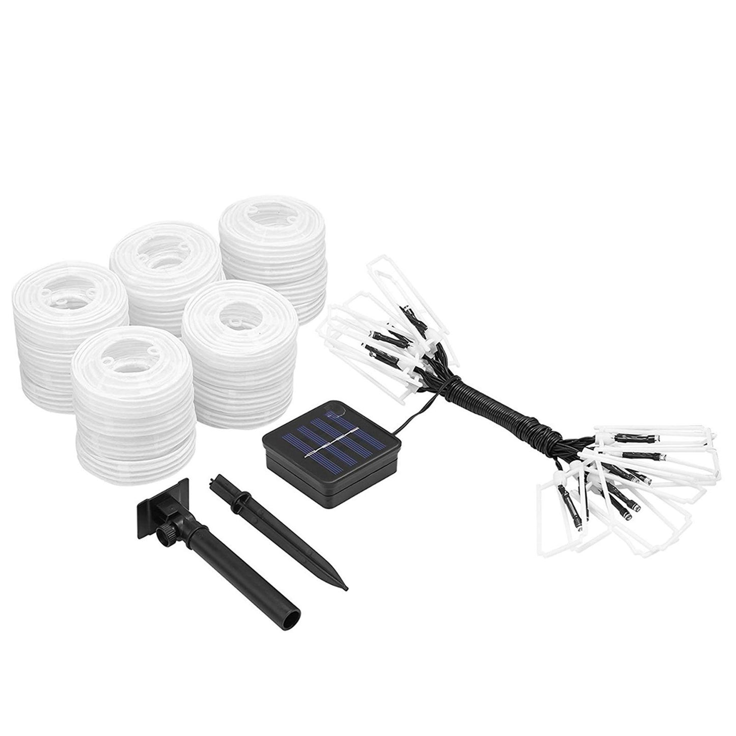 ALED LIGHT Farolillos Solares Exterior de Luces de Cuerda 6m 30 LED Blanco Cálido Impermeable Guirnalda Luces Exterior LED Linternas Farolillos Decorativos Solares para Decoración Jardines