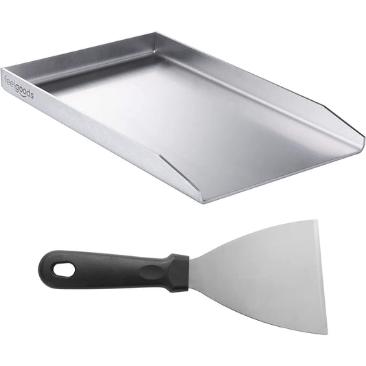 Smartpeas Plancha Barbacoa De Acero Inoxidable 20 X 30 Cm Para Muchas Barbacoas De Carbón & Gas +Raspador Bbq
