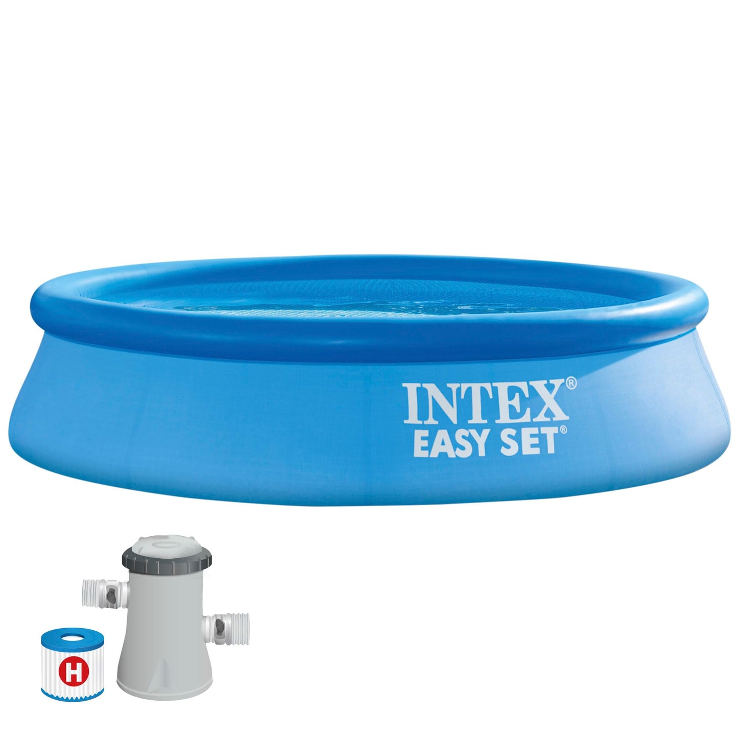 Intex 55237 - Piscina Hinchable, Ø244x61 cm, 1.942 litros, Piscina Redonda, con depuradora Cartucho, 1.250 litros/Hora, Filtro Cartucho Tipo H, para 2 Personas