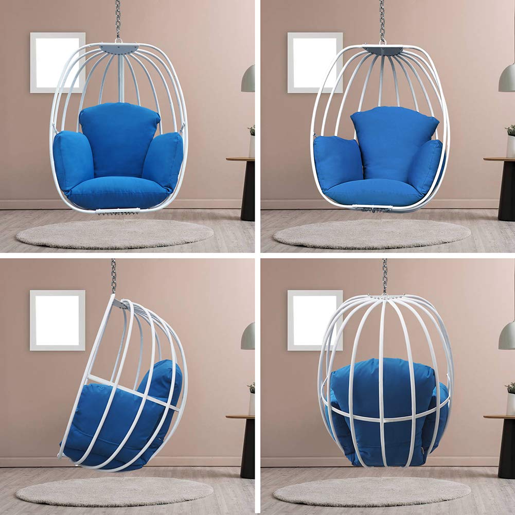 ATR Art To Real - Silla Colgante sin Soporte, Silla Hamaca de Huevo oscilante para Interiores y Exteriores, Silla Grande de un Solo Asiento con cojín Resistente a la Intemperie para Patio, jardín,