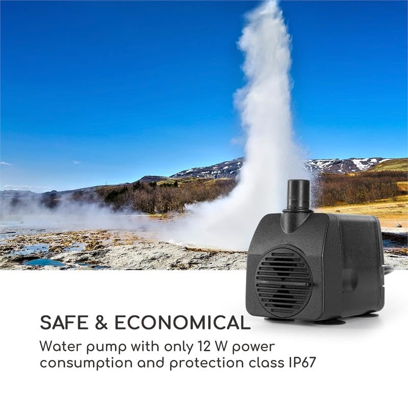 Blumfeldt Skyriver - Fuente de jardin, Para interior y exterior, Circuito cerrado de agua, Cable 10m largo, Contenedor 12 L, Circulacion 800 L/h, Iluminacion ambiental, Metal galvanizado, Bronce