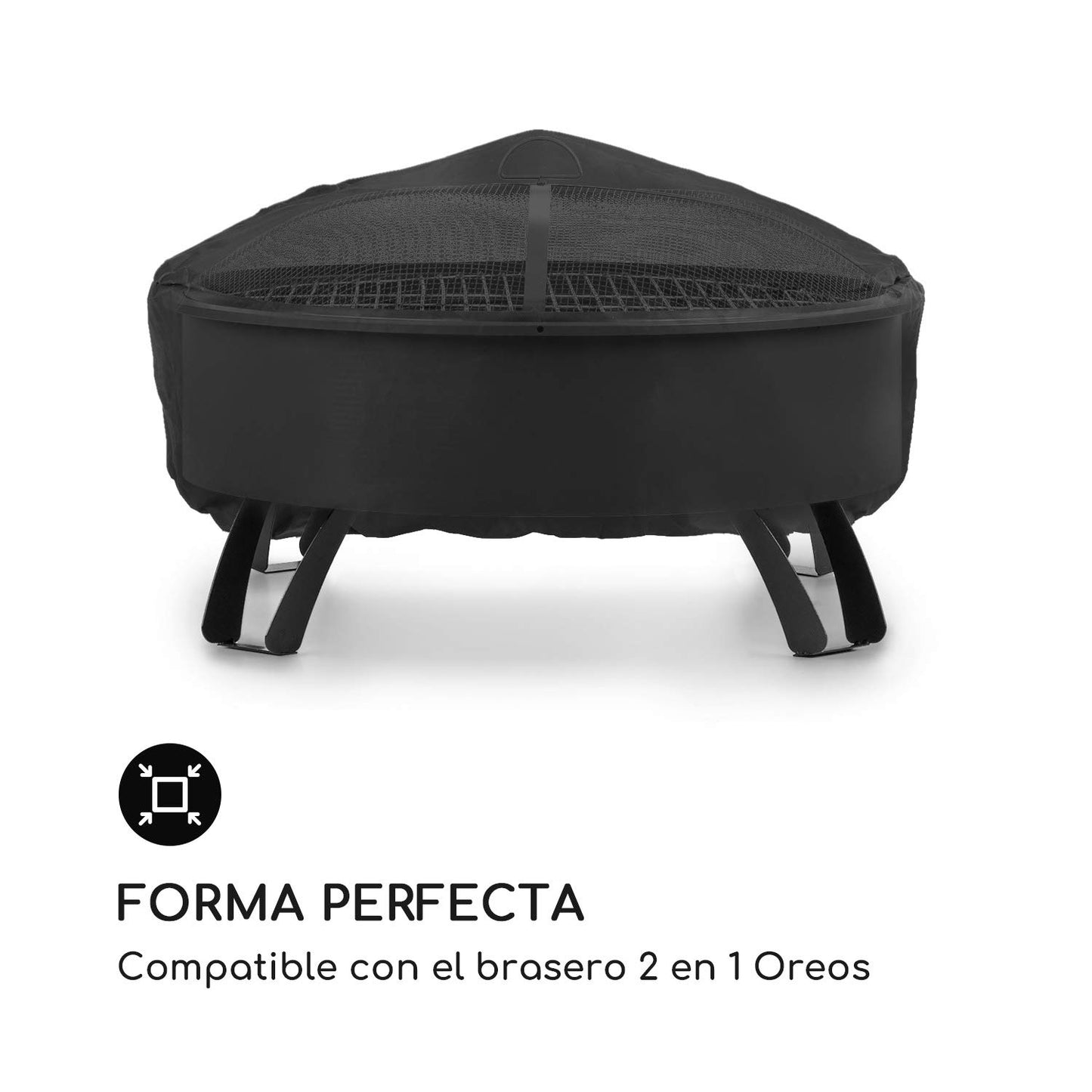 blumfeldt Oreos Cubierta de Lona para protegerlo de la Lluvia - Se Ajusta Perfectamente al brasero y Barbacoa Oreos 2 en 1 Material: Nylon 600D, Resistente, Lavable, Negro