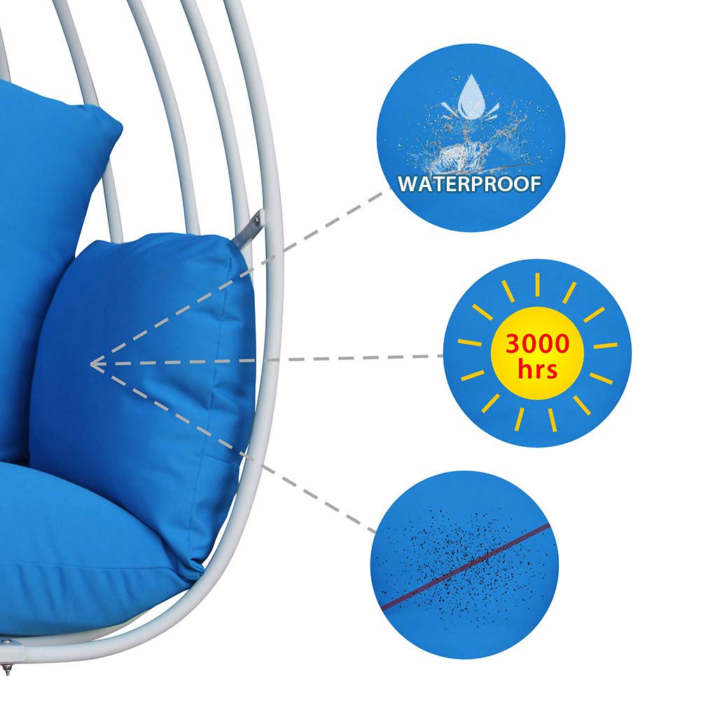 ATR Art To Real - Silla Colgante sin Soporte, Silla Hamaca de Huevo oscilante para Interiores y Exteriores, Silla Grande de un Solo Asiento con cojín Resistente a la Intemperie para Patio, jardín,