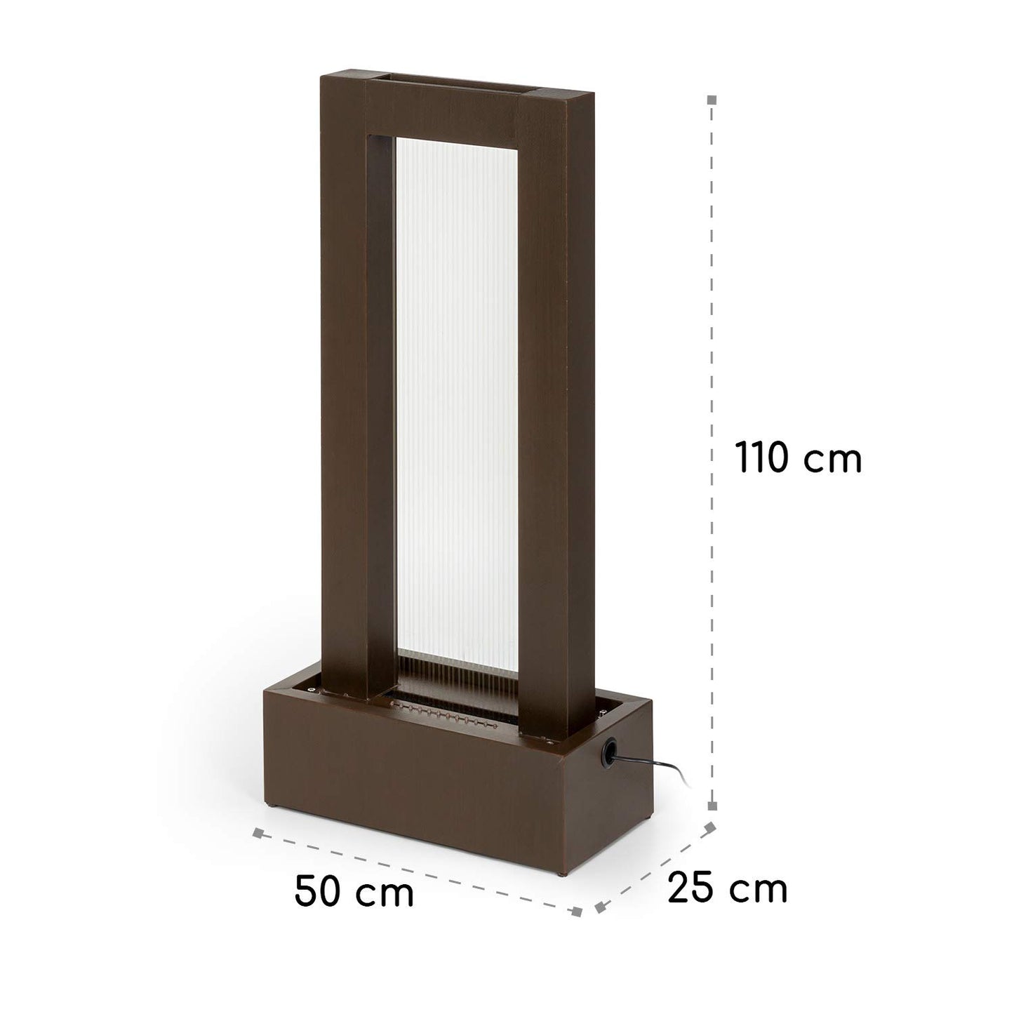Blumfeldt Skyriver - Fuente de jardin, Para interior y exterior, Circuito cerrado de agua, Cable 10m largo, Contenedor 12 L, Circulacion 800 L/h, Iluminacion ambiental, Metal galvanizado, Bronce