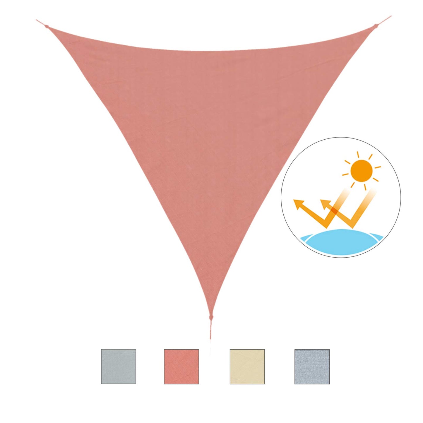 Toldo Vela 3x3x3m Triangulo Color Rojo Sombrilla Parasol Terraza Jardin Camping