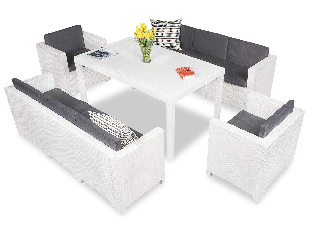 Bica Colorado Apetito 8 Set Blanco | Conjunto de Muebles Elegantes para Cualquier jardín
