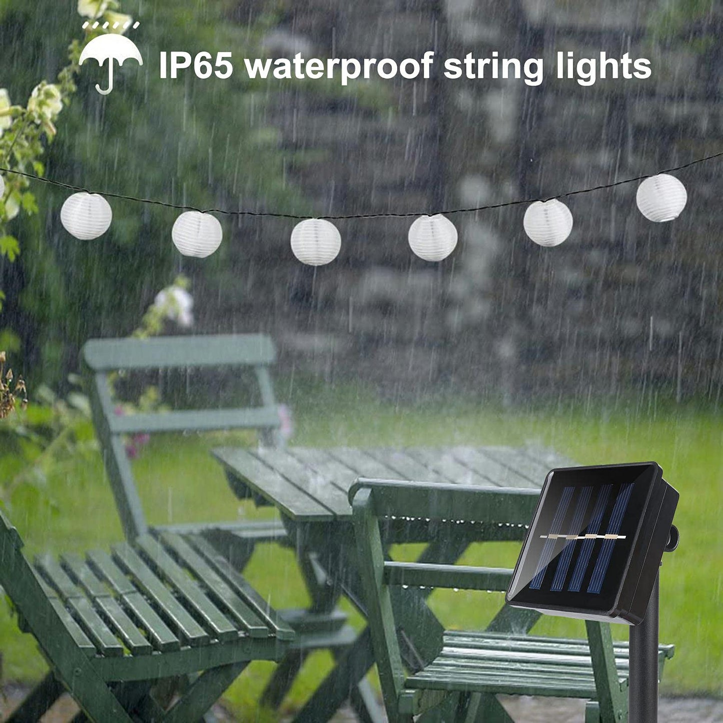 ALED LIGHT Farolillos Solares Exterior de Luces de Cuerda 6m 30 LED Blanco Cálido Impermeable Guirnalda Luces Exterior LED Linternas Farolillos Decorativos Solares para Decoración Jardines