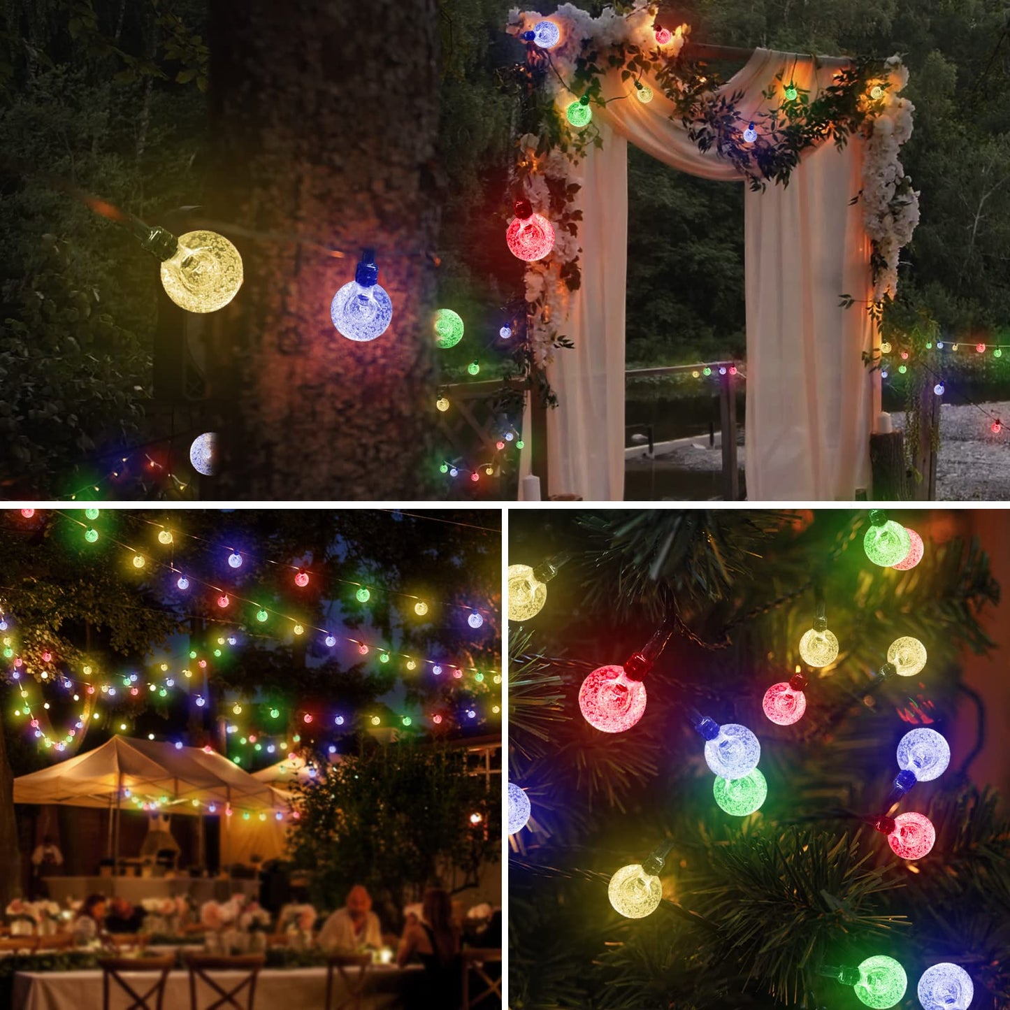 YzzYzz Guirnaldas Luces Exterior Solar 14M, 80 LED Cadena de Luces Solares para Exteriores, 8 Modos & Impermeable Luces Navidad Guirnalda LED para Terraza, Fiestas, Bodas, Patio, Jardines, Interior