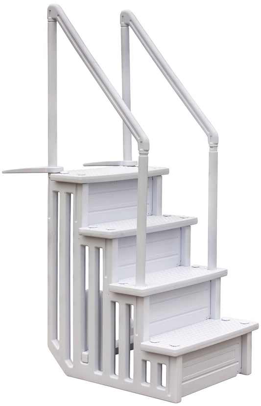 GRE Easy Entry Synthetic – Escalera accesible para piscina, entrada fácil, sintética, ancho x alto: 50 x 206 cm, 4 peldaños