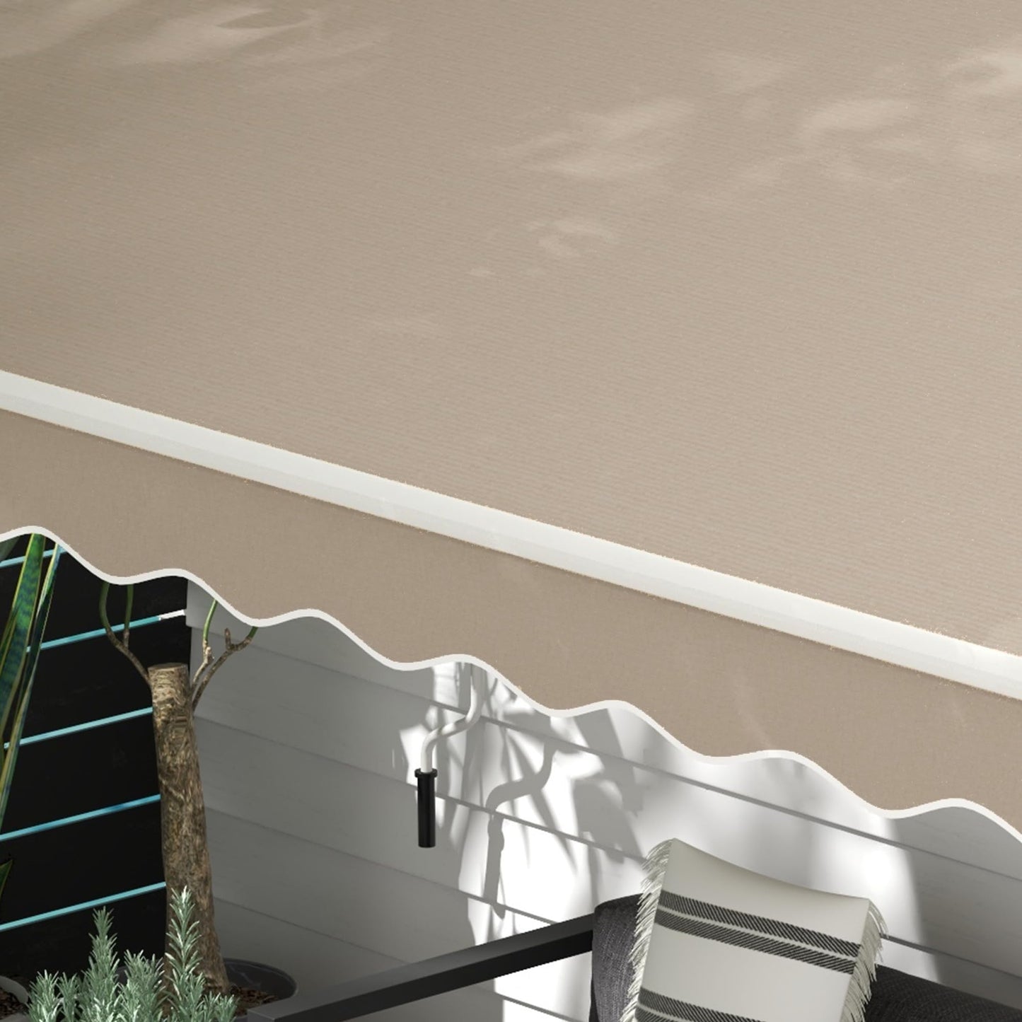 Outsunny Toldo para Patio Balcón Terraza y Jardín con Brazo articulado de Aluminio y Tela de Poliéster de 280g/m2 400x250cm (Marrón)