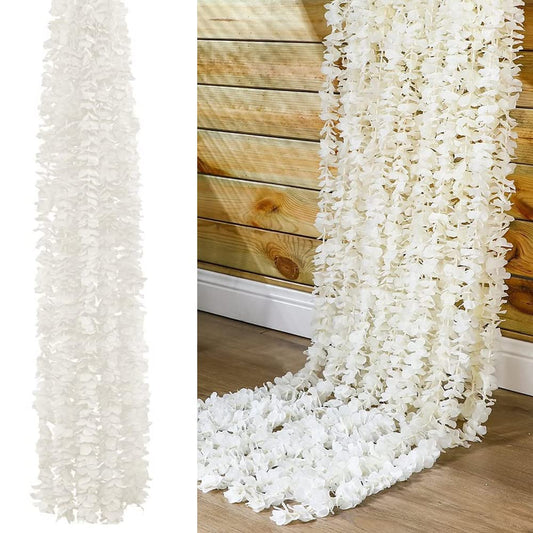 XAVSWRDE 10 Piezas Guirnaldas de Flores Artificiales Blancas Guirnalda Decorativa de Flores de 1 m Flores Artificiales Colgantes de Tela Tiras de Flores Artificiales para Decorar Boda Fiesta Casa