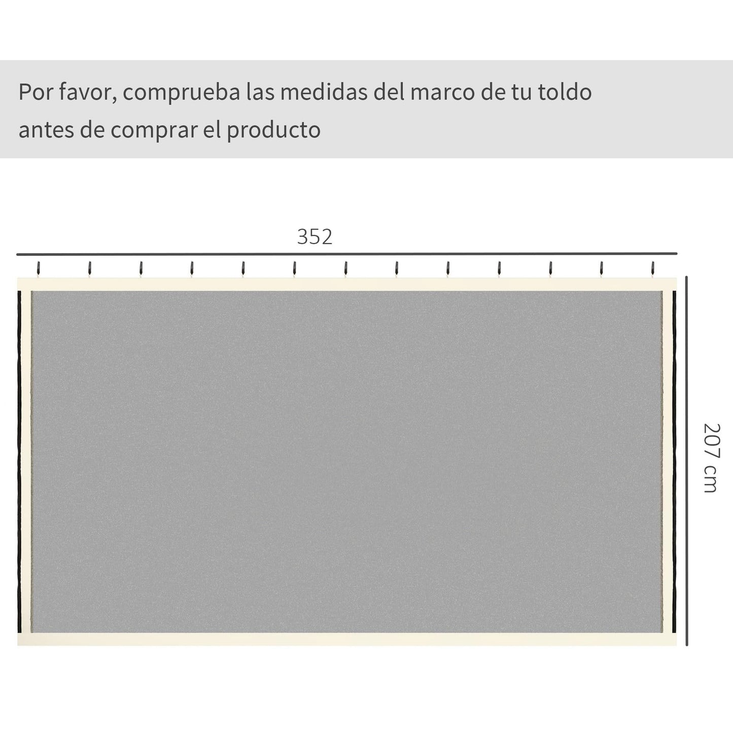 Outsunny 4 Paneles Laterales 3,5x2 m para Carpa de Jardín Tela Mosquitera para Cenador Gazebo con Cremalleras y Anillas Negro