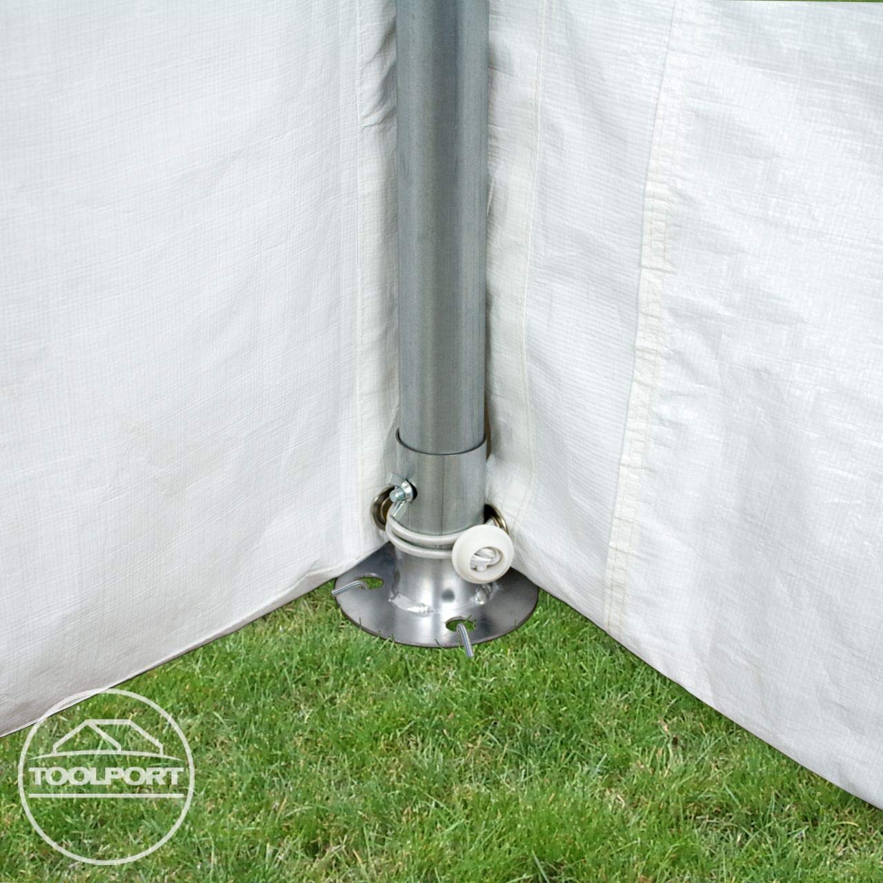TOOLPORT Carpa de Fiesta 4x6 m Carpa para Fiestas Carpa de Lona PE 450 N Carpa de jardín Carpa para Fiestas Blanca Impermeable