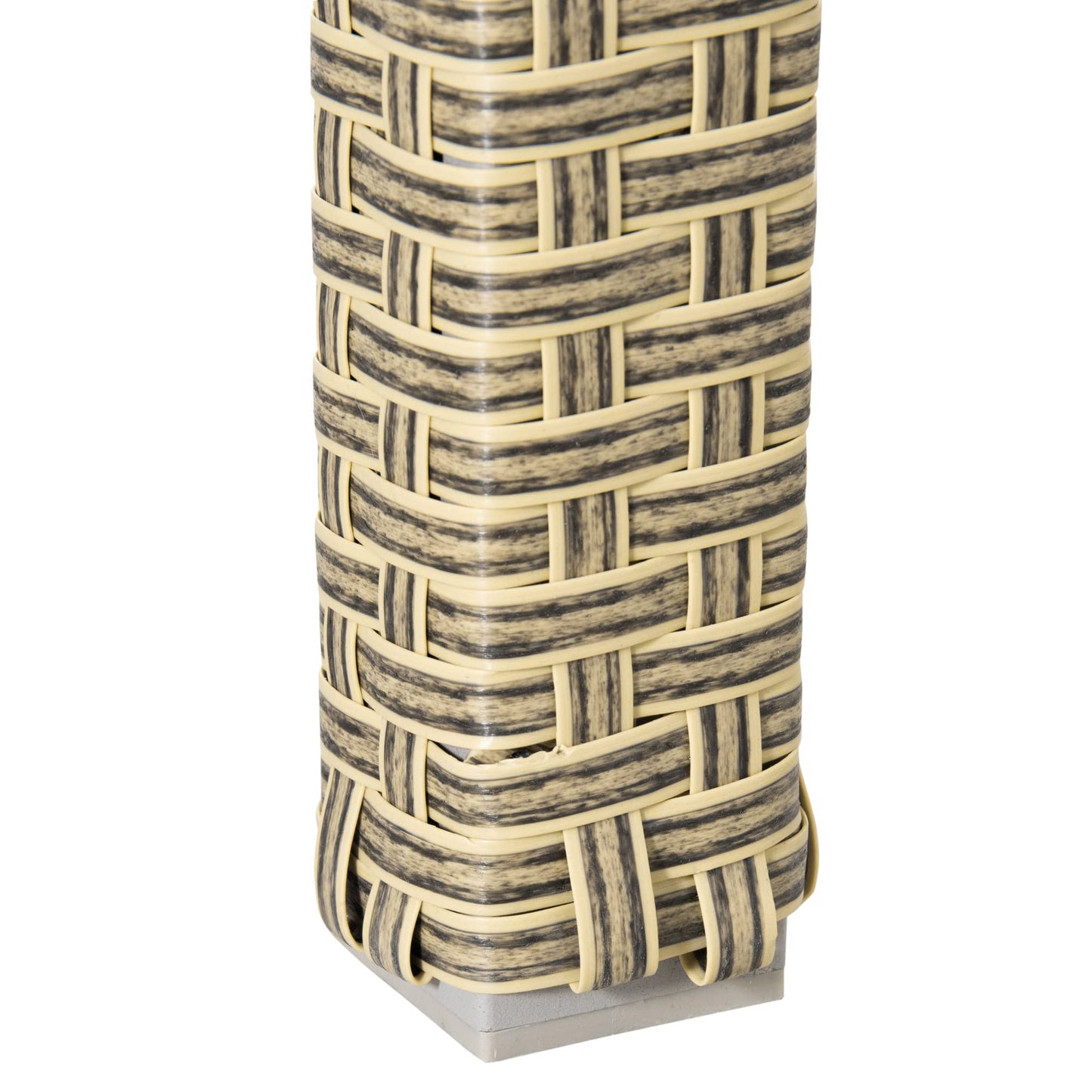 Outsunny Conjunto de Muebles de Comedor para Jardín 7 Piezas 1 Mesa de Vidrio y 6 Sillas de Ratán con Respaldo Transpirable y Cojines Acolchados para Terraza Exterior Gris y Natural