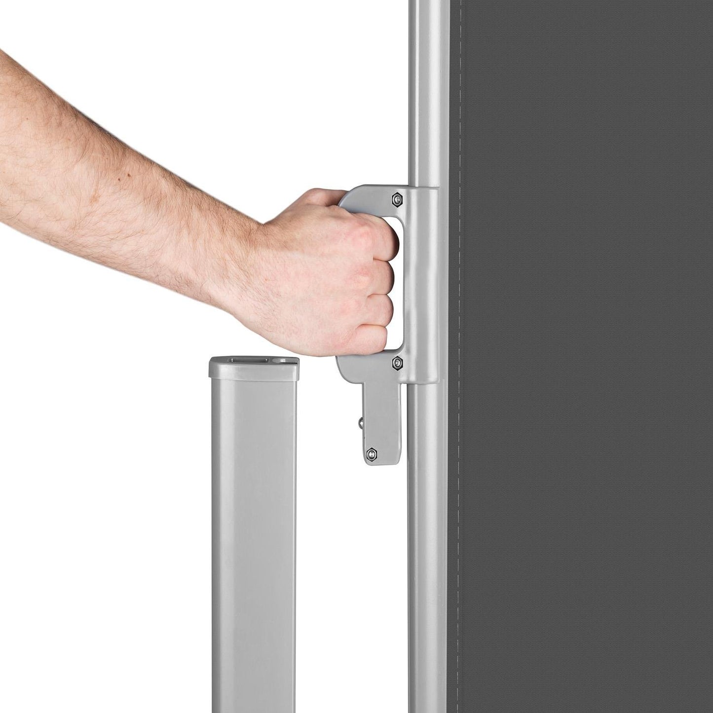Blumfeldt Bari Doppio 620 Toldo Lateral Doble 6x2,0 m Aluminio Antracita (Pantalla Anti Viento, Protector Sol sombrilla, protección Visual, marquesina Protectora, Separador jardín terraza)