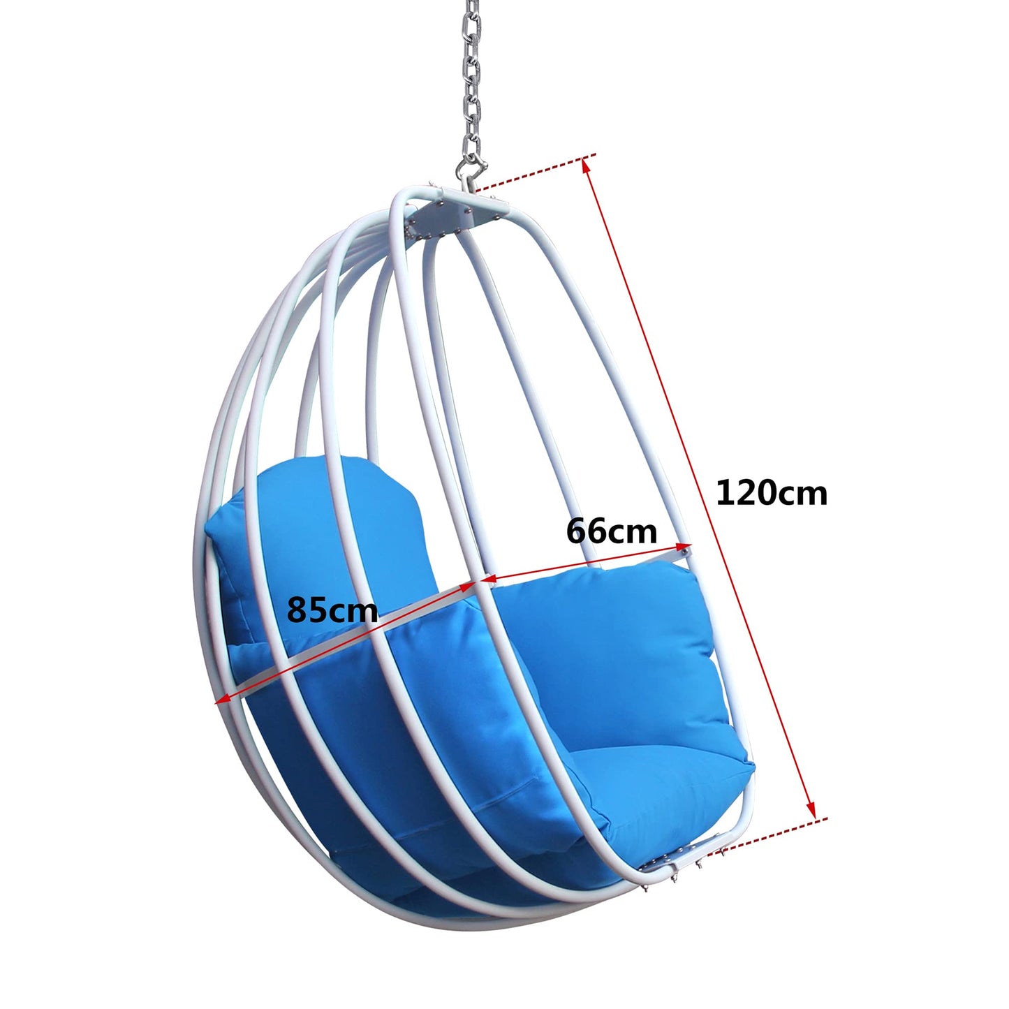 ATR Art To Real - Silla Colgante sin Soporte, Silla Hamaca de Huevo oscilante para Interiores y Exteriores, Silla Grande de un Solo Asiento con cojín Resistente a la Intemperie para Patio, jardín,