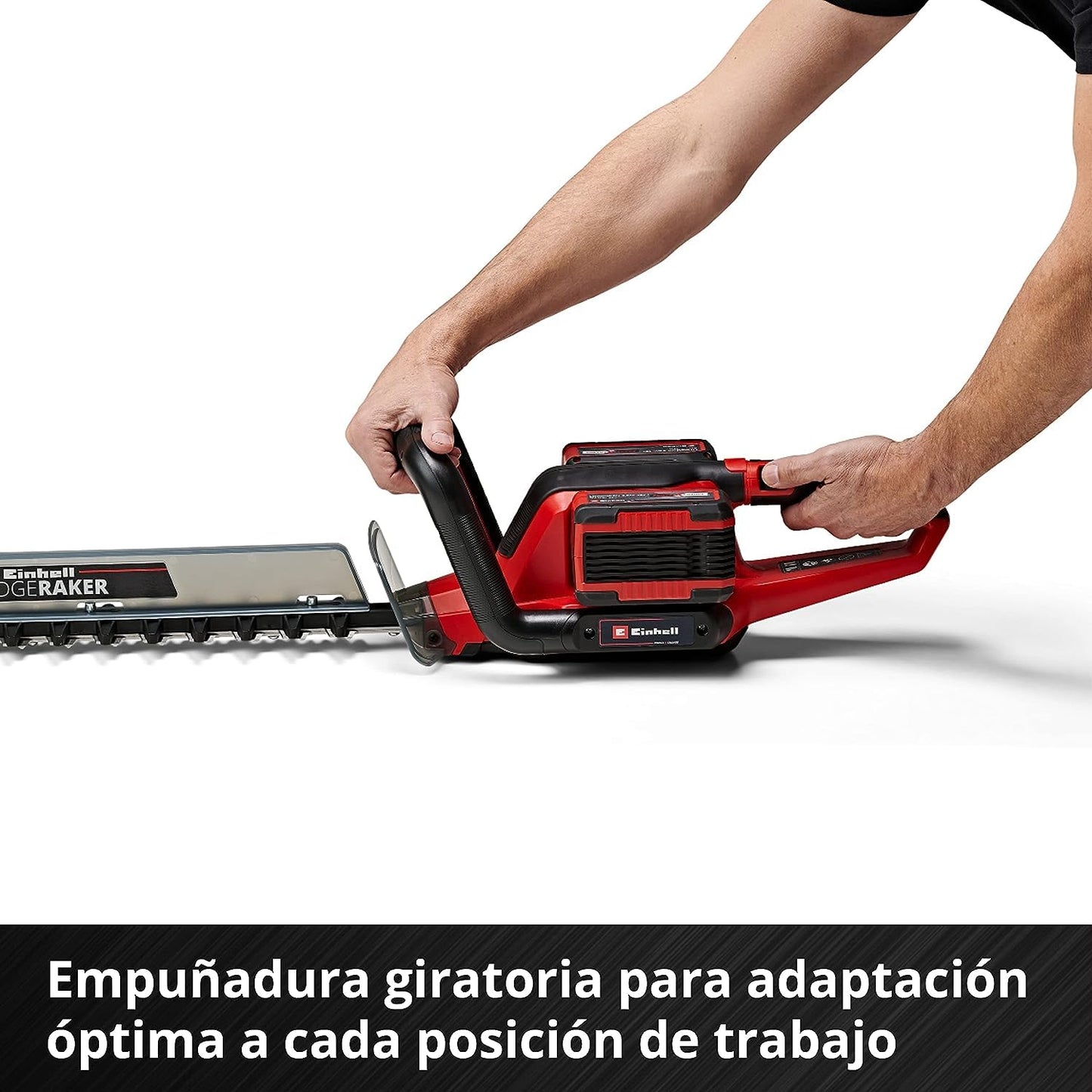 Einhell Cortasetos con batería GE-CH 36/65 Li-Solo Power X-Change (36 V, 65 cm de longitud de corte, 30 mm distancia entre dientes, mango giratorio, colector de recortes, sín batería)