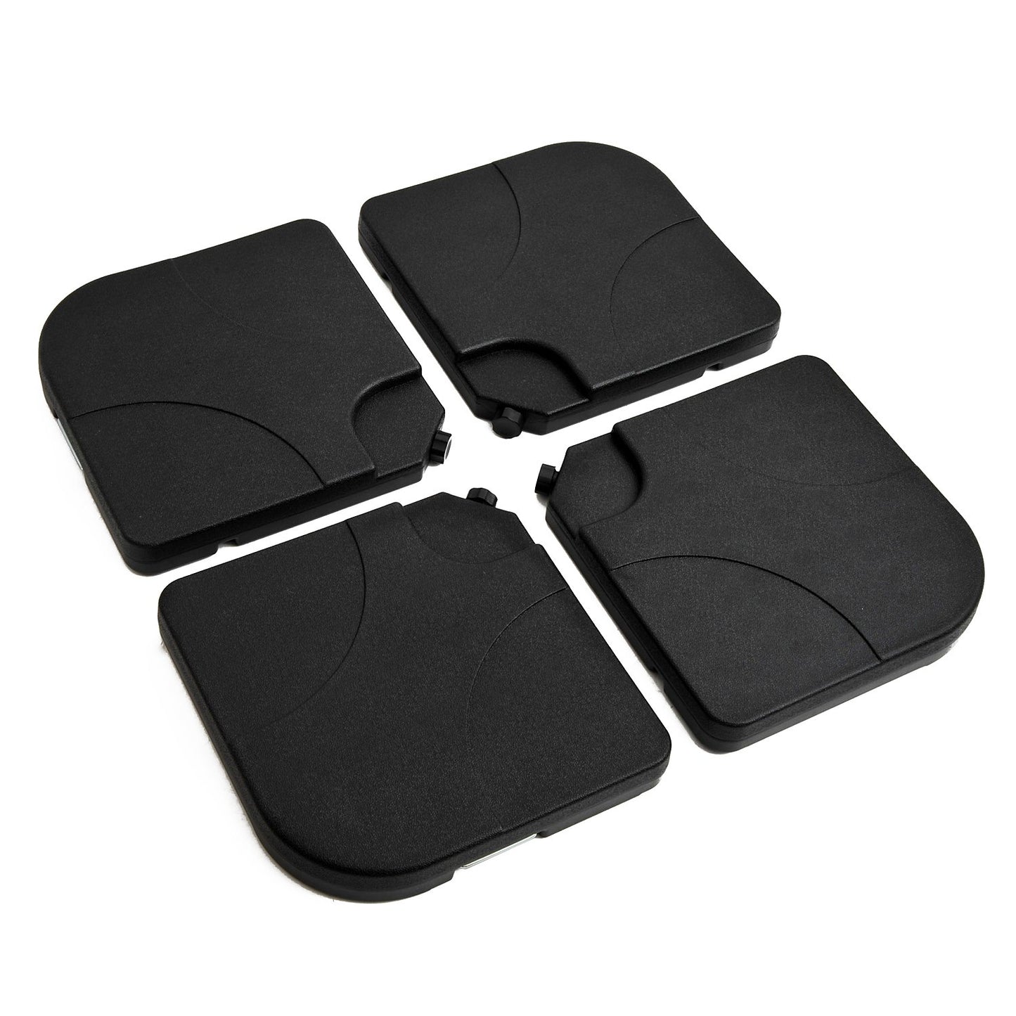 Outsunny Base de Sombrilla o Pie para Parasol Tipo Soporte de 4 Piezas de plástico 100x100x7,5 cm Negro