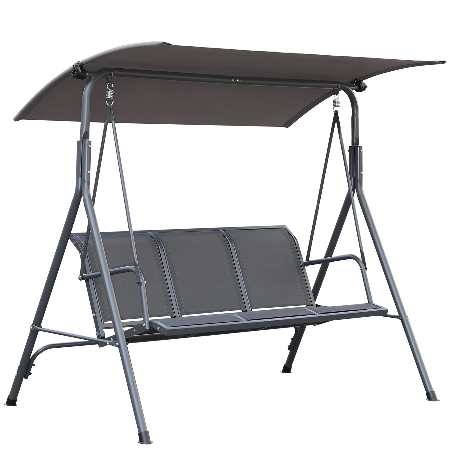 Angel Living - Hamaca Colgante 037, Columpio de Jardín con el Techo de Gris y la Silla de Tesling, 170x110x152cm (3 Plazas, Textileno)