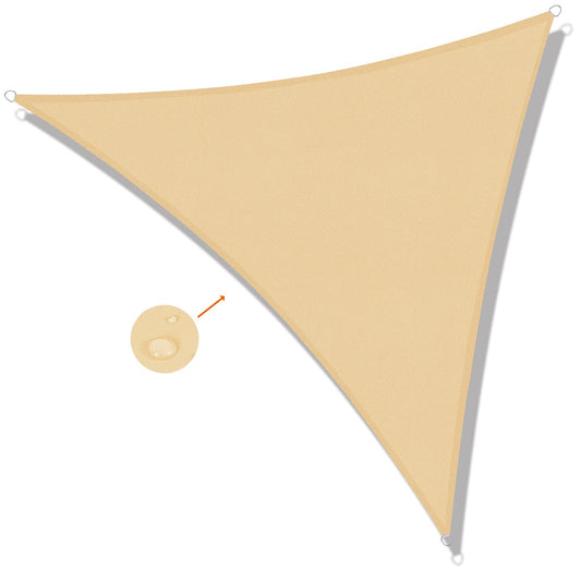 SUNNY GUARD Toldo Vela de Sombra Impermeable 4x4x4m Triangular a Prueba de Viento protección UV para Patio,Jardín, Exteriores, Terraza, Color Arena
