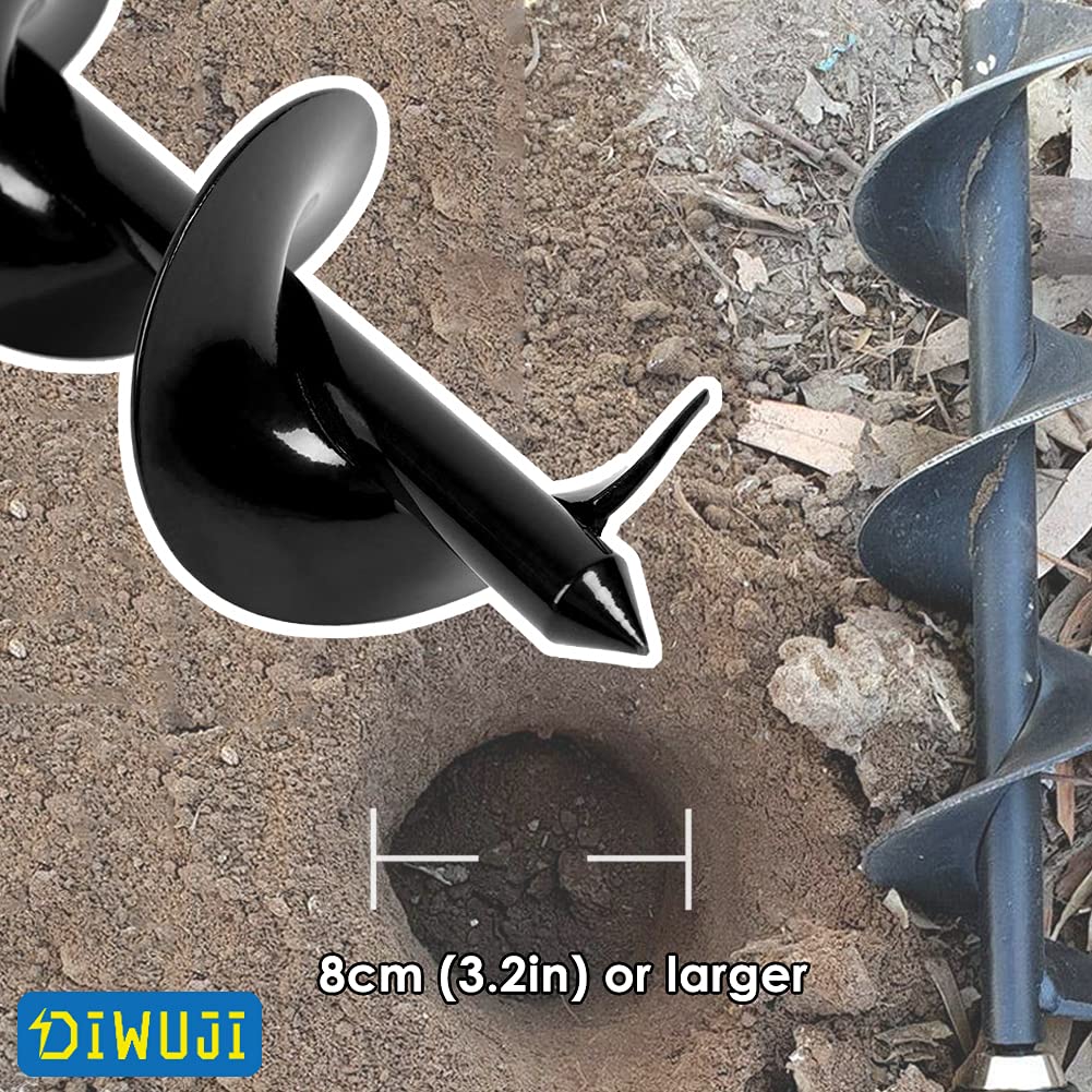 Jardín Excavadora de Taladro, Cultivador de Suelo Broca, Caña del Hex Inoxidable, Taladro sembradoras para ahoyadora Profundamente, Herramientas para Flor Plantando árboles Arbustos (Diá:8cm L:30 cm)
