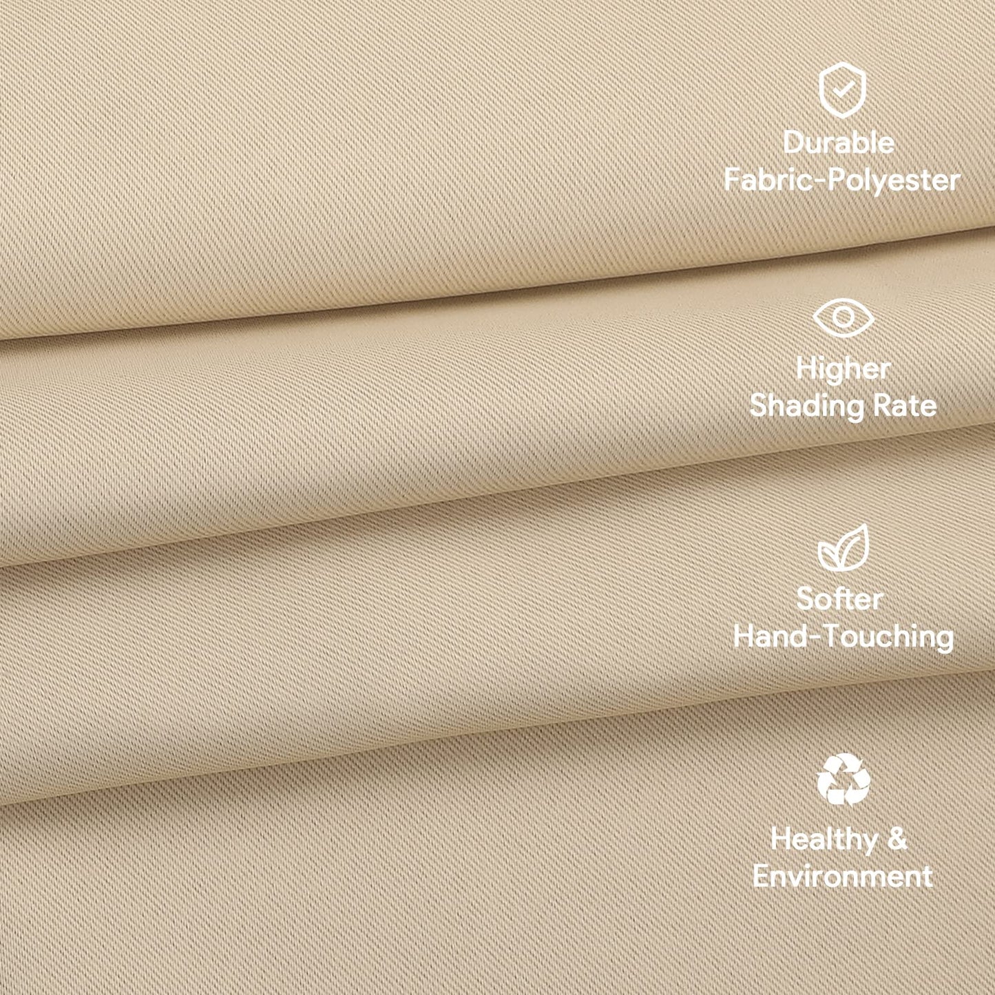 Tgkoddo - Cortinas Impermeables para Exteriores, Cortina Parasol, para balcón, terraza, Porche, pérgola, Mirador, 132 x 215 cm, Color Beige
