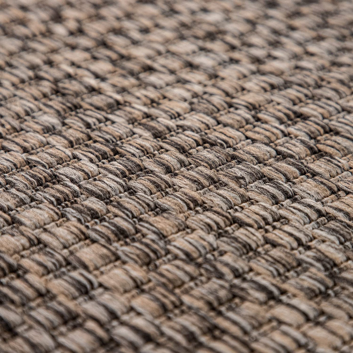 Paco Home Alfombra Exterior Interior Balcón Terraza Alfombra Cocina Monocolor Jaspeado, tamaño:80x250 cm, Color:Taupe