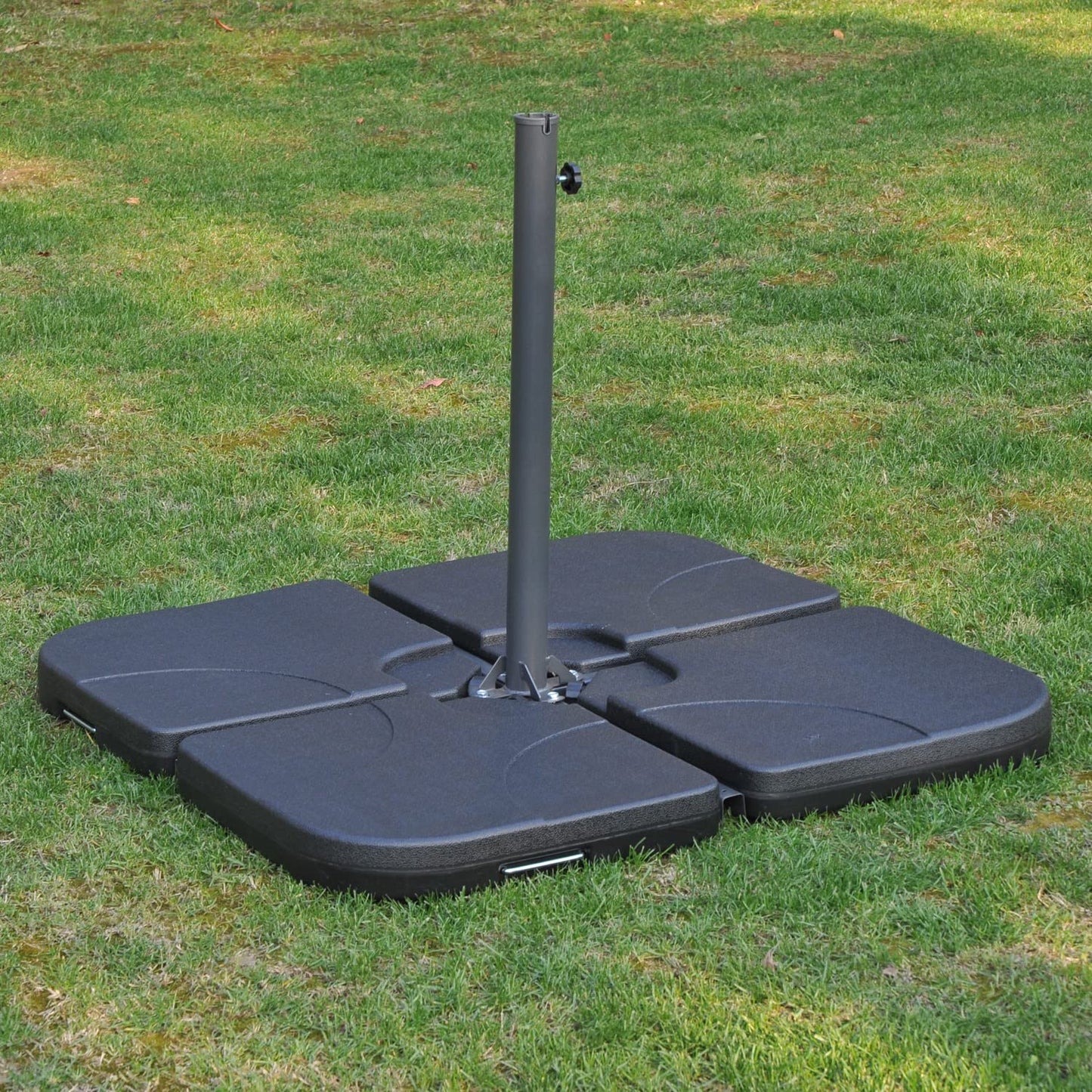Outsunny Base de Sombrilla o Pie para Parasol Tipo Soporte de 4 Piezas de plástico 100x100x7,5 cm Negro