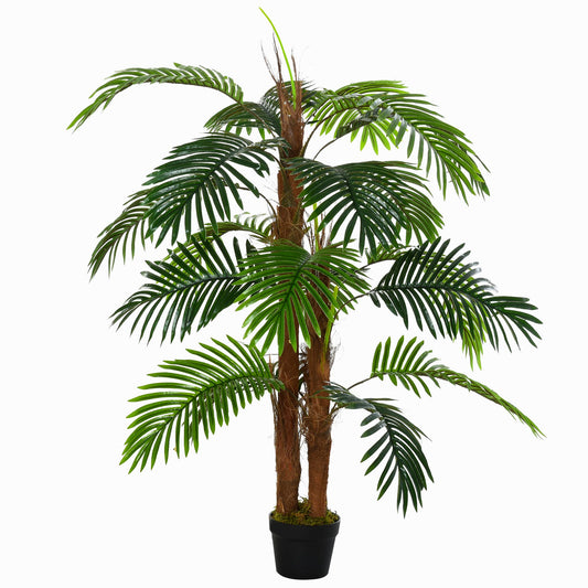 Outsunny Planta Artificial en Maceta Altura 123 cm Árbol Artificial para Decoración Hogar Oficina Verde