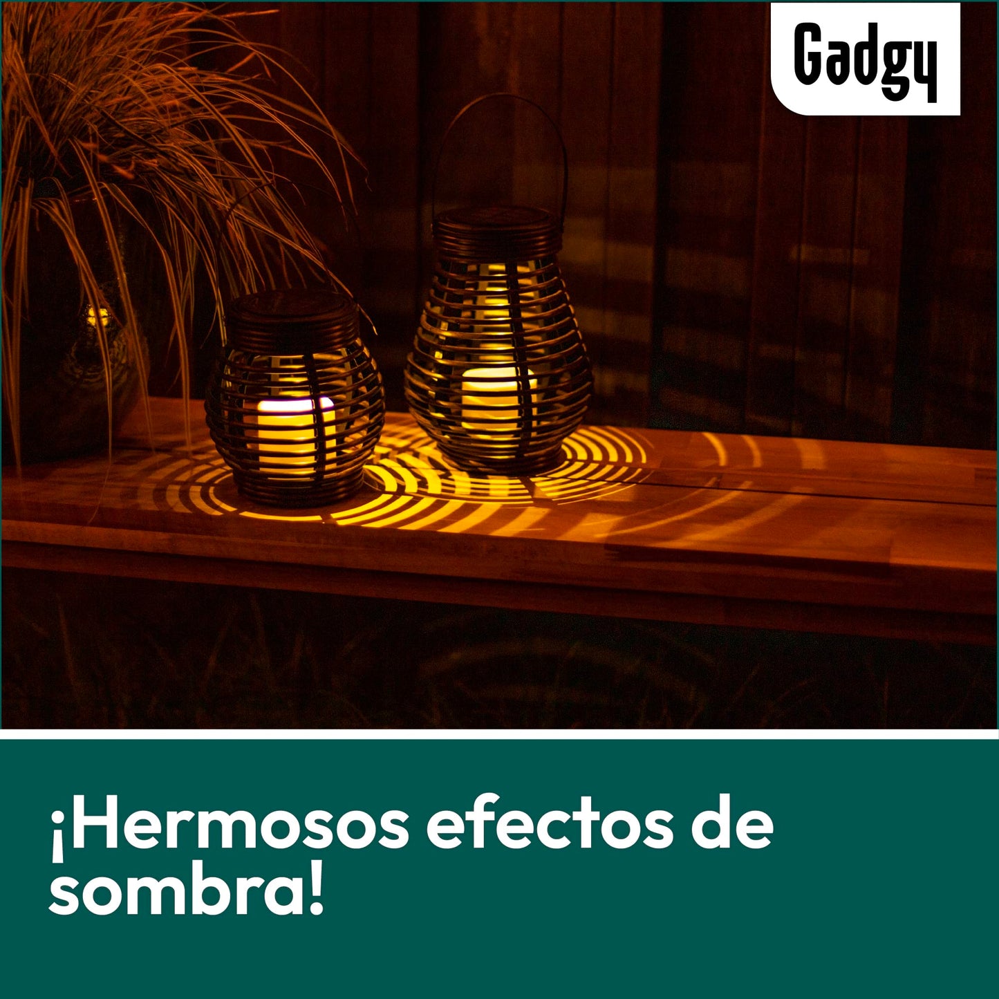 Gadgy Farolillos decorativos - 2 Piezas Forme Redondos y Lágrima para Exterior - Plástico Marmóreo Marrón - LED luz solar Jardín Patio