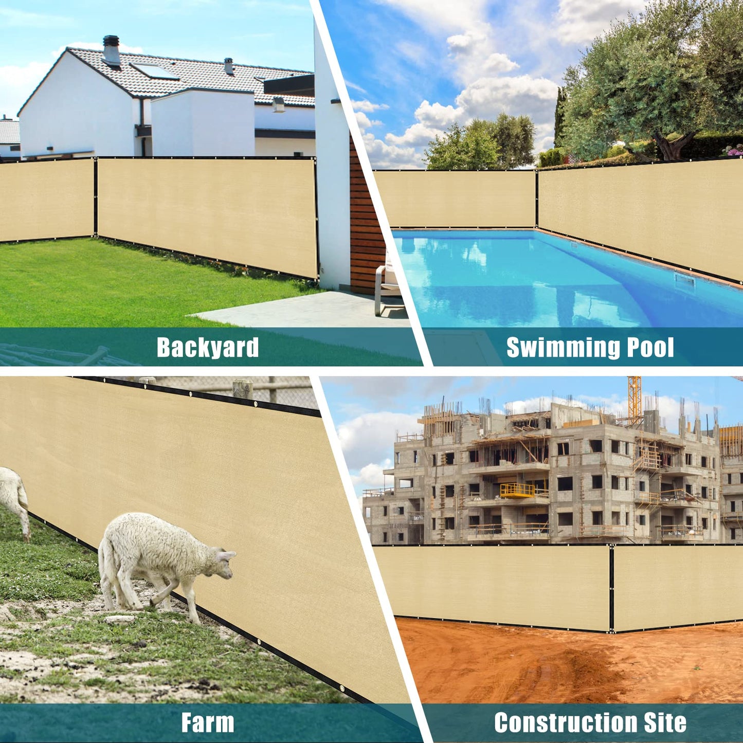 UIRWAY Malla de Ocultacion Jardin Verde 1.8 x 15.24m Malla Sombreo 142 g/m² Densidad HDPE UV Protección para Vallas de Jardín, Terraza, Balcón con Cable (Verde)