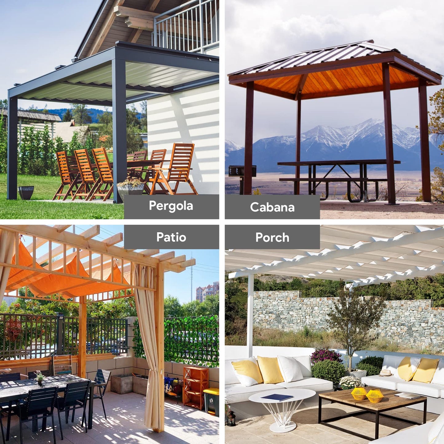 Tgkoddo - Cortinas Impermeables para Exteriores, Cortina Parasol, para balcón, terraza, Porche, pérgola, Mirador, 132 x 215 cm, Color Beige
