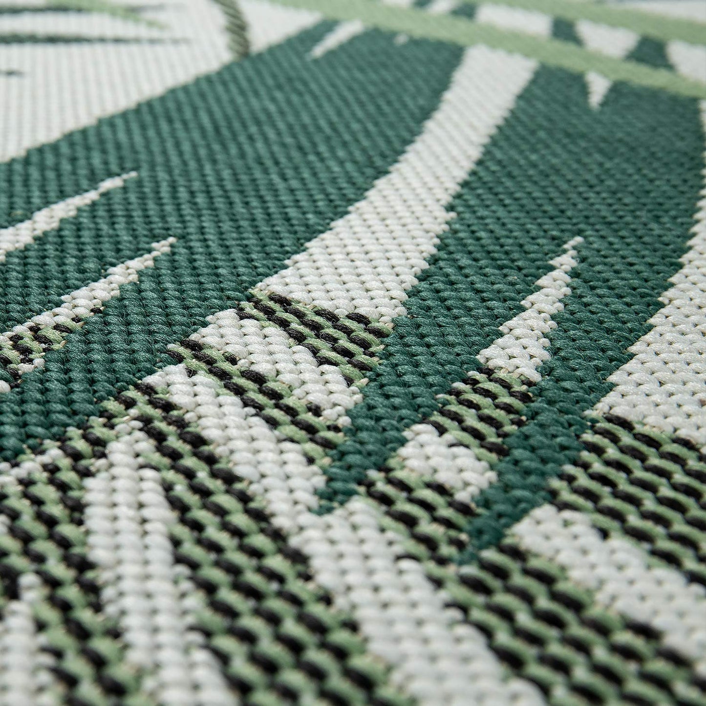 Paco Home Alfombra Salon De Habitacion Cocina Exterior Terraza Jardin Hojas De Palmera Jungla Floral Motivo Boho Chic Verde, tamaño:60x110 cm, Color:Verde