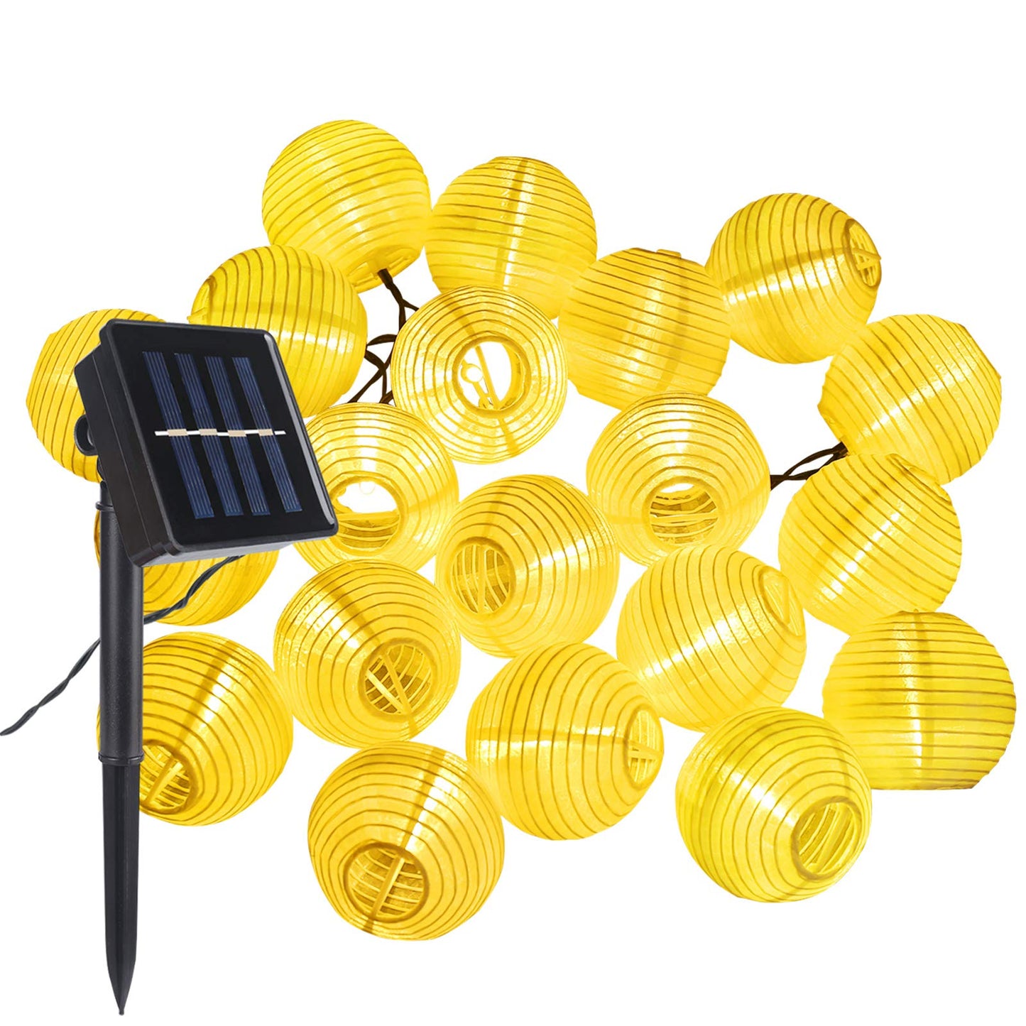ALED LIGHT Farolillos Solares Exterior de Luces de Cuerda 6m 30 LED Blanco Cálido Impermeable Guirnalda Luces Exterior LED Linternas Farolillos Decorativos Solares para Decoración Jardines