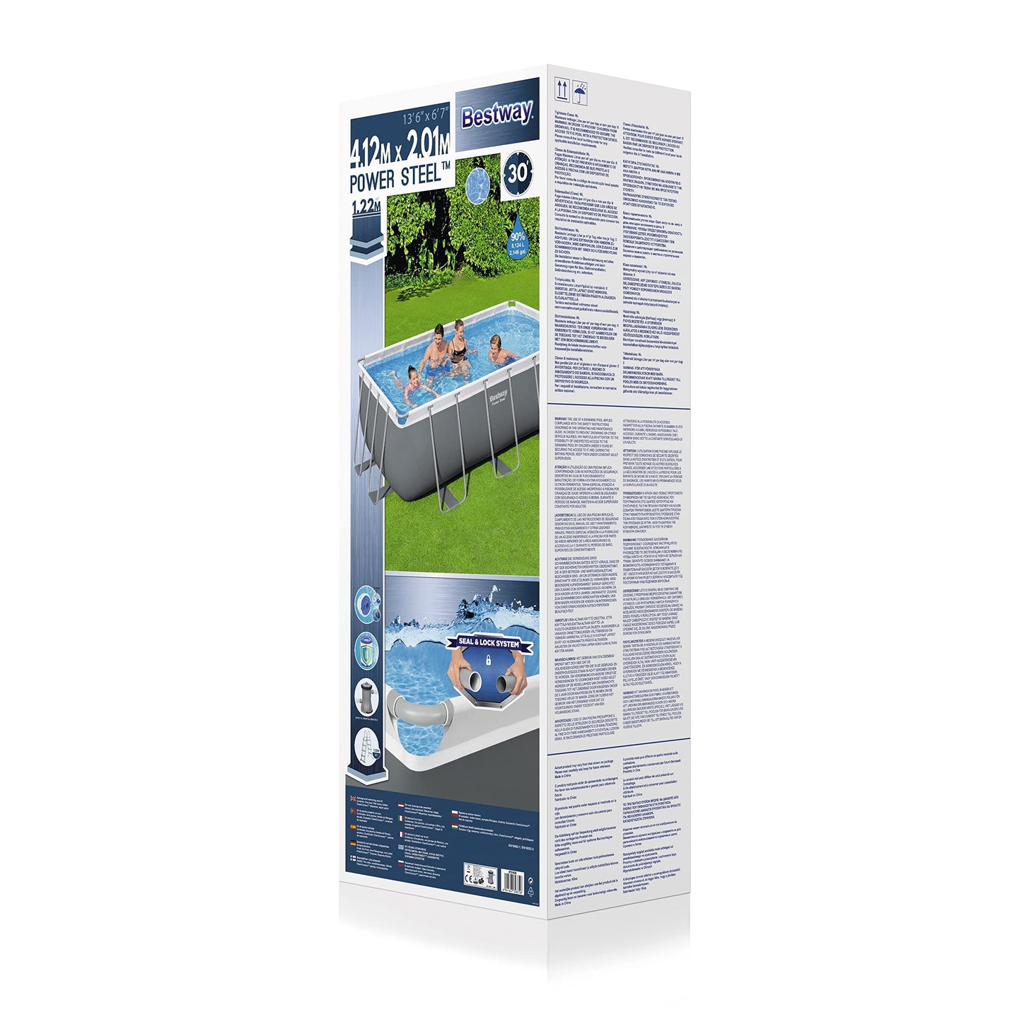 BESTWAY Piscina Desmontable Tubular Power Steel 412x201x122 cm Gris