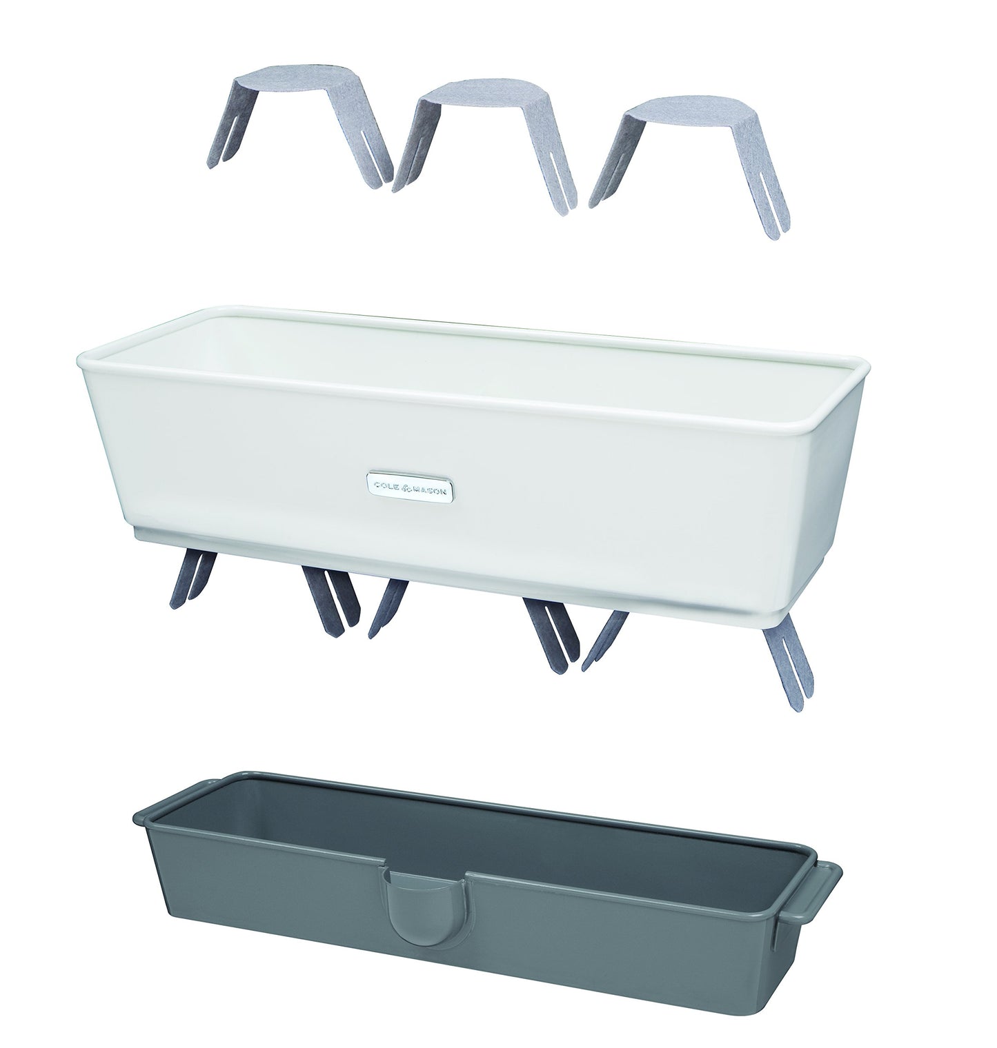 Cole & Mason H105349 Burwell Conservador para Hierbas Aromaticas en Macetas, Blanco/Gris, Cultivo de Plantas Hierbas de Interior, Acero Inoxidable, Triple, para 3 macetas