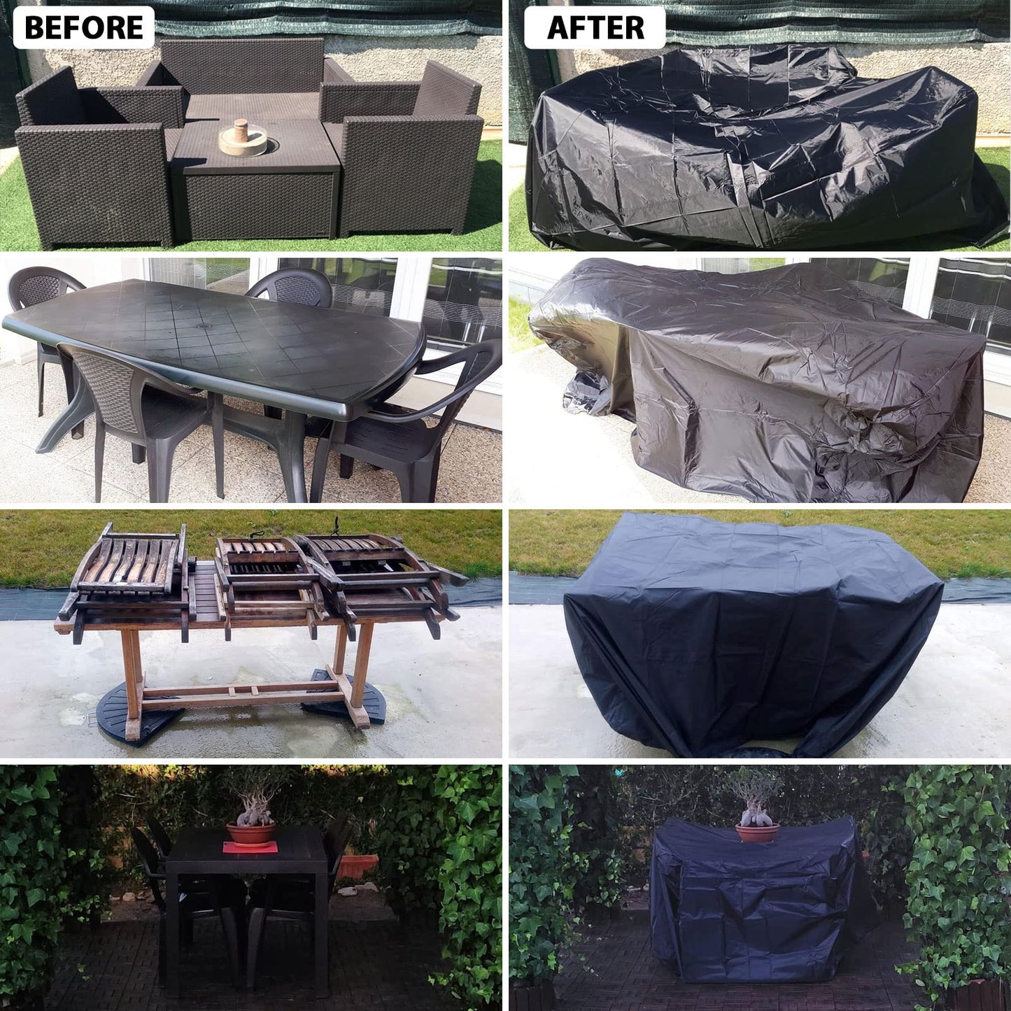 Xiliy Funda para Mesa Muebles de Jardín Poliéster Mesa Rectangular Cubierta Impermeable al Aire Libre Patio Protección (213 x 132 x 74 cm)
