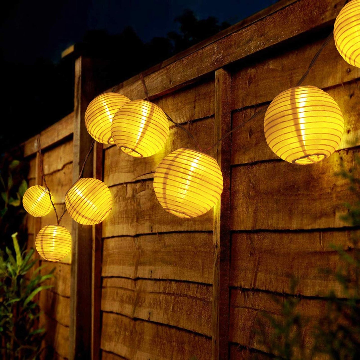 ALED LIGHT Farolillos Solares Exterior de Luces de Cuerda 6m 30 LED Blanco Cálido Impermeable Guirnalda Luces Exterior LED Linternas Farolillos Decorativos Solares para Decoración Jardines