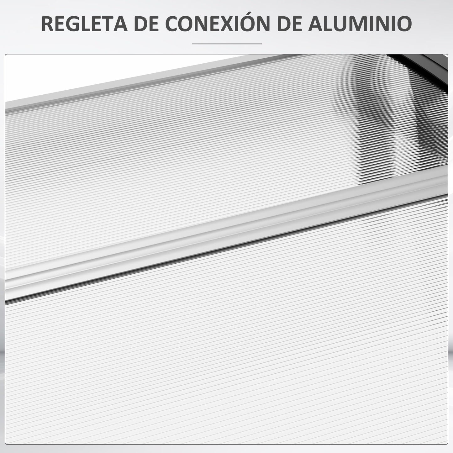 Outsunny Tejadillo de Protección contra Sol y Lluvia Marquesina para Puertas de Exterior Marquesina de Techo Diseño Moderno Aleación de Aluminio Duradero 122x89x24 cm Transparente