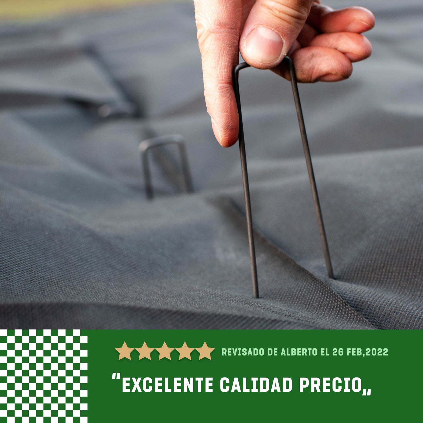 GardenGloss Grapas de Sujeción de Acero Robusto - Anclaje de Tierra para Malla Antihierbas, Valla y Red - 150 MM de Largo, 25 MM de Ancho, Ø 2.7 MM (100 Piezas)